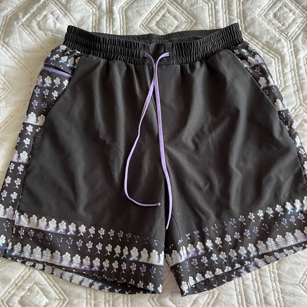 lululemon athletica Black and Purple Swim Trunks